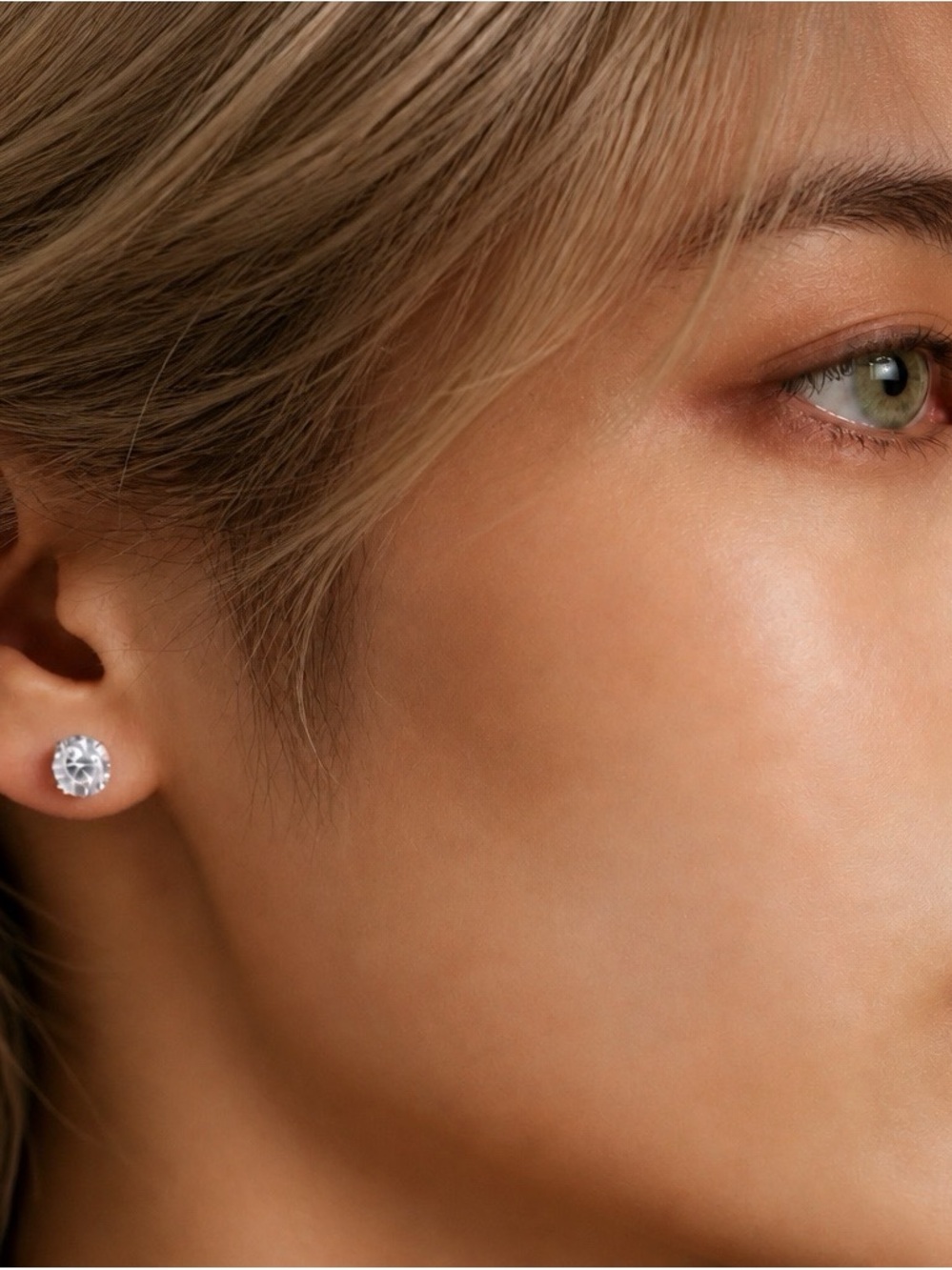 AAA White Moissanite 7mm D-color VVSI Studs set in 925 Sterling Silver,high end!